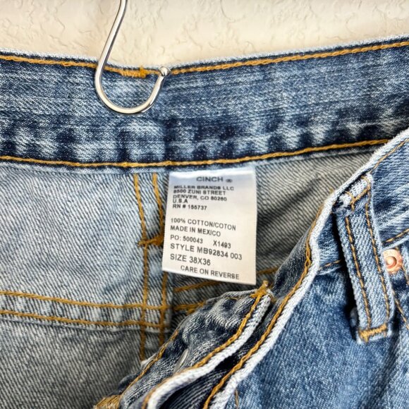 Cinch White Label Jeans Men’s 38x36 Blue Denim Western Ranch Cowboy USA - Picture 5 of 10